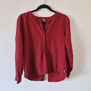Eddie Bauer Red and Black Checkered Women's Top